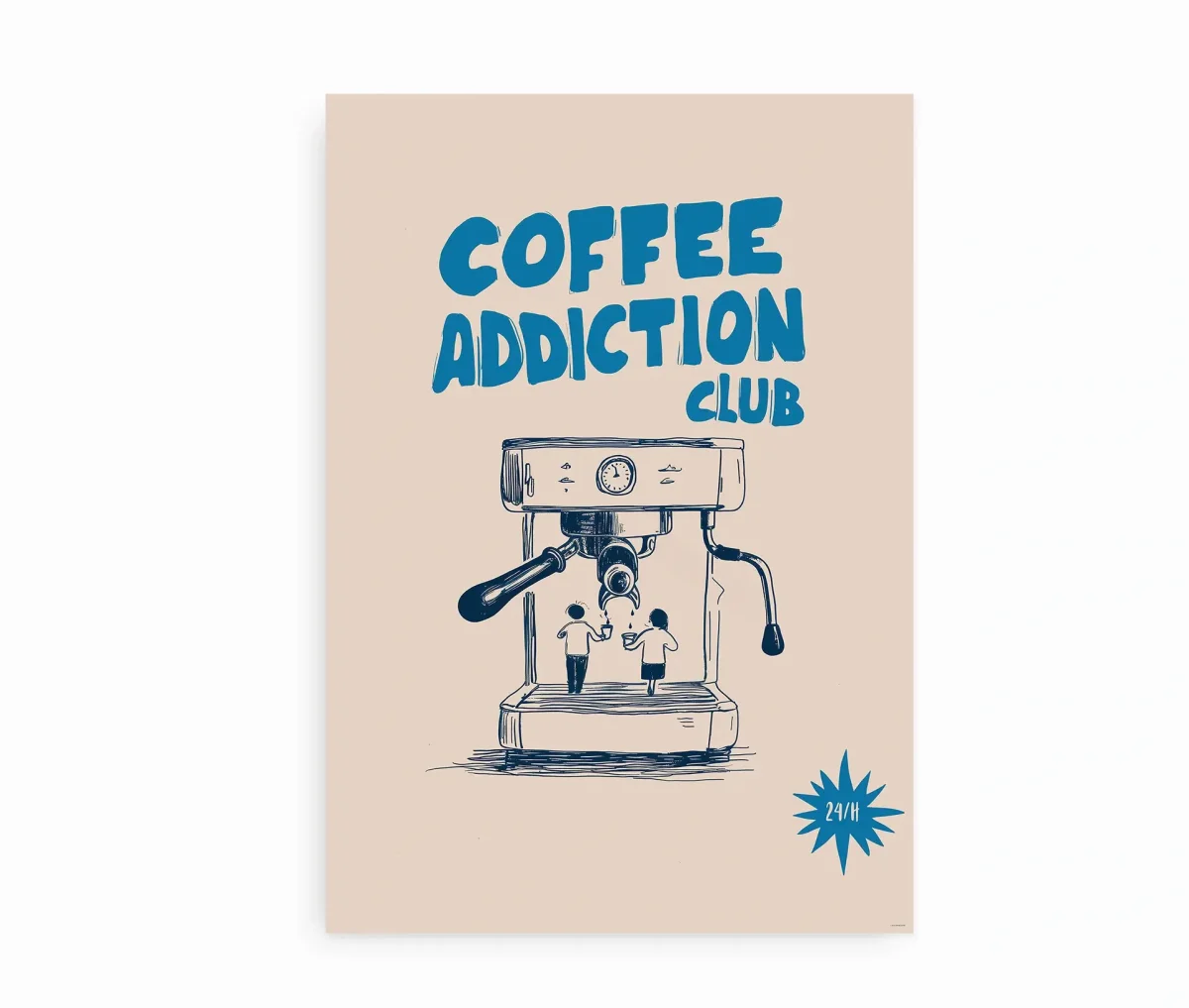 Coffee Addiction Club med espressomaskine og tekst - Billede 2