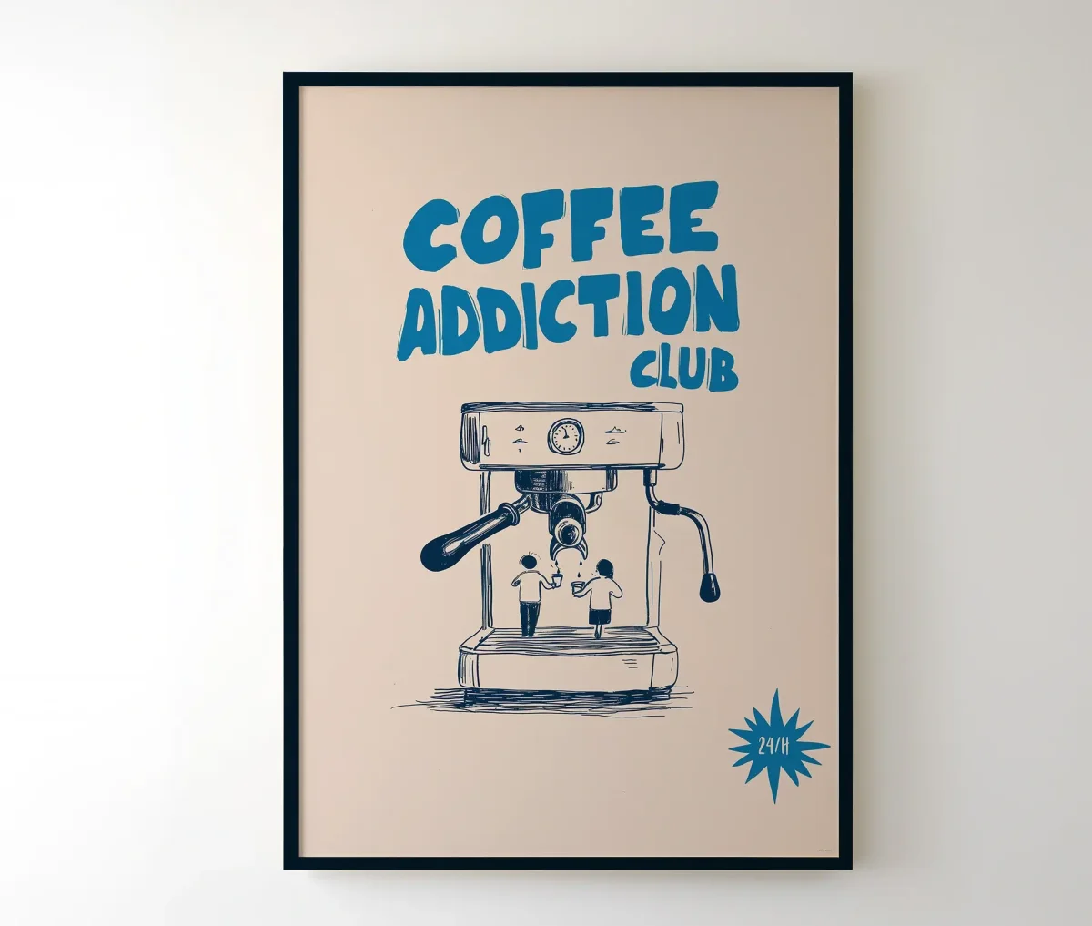 Coffee Addiction Club med espressomaskine og tekst - Billede 3