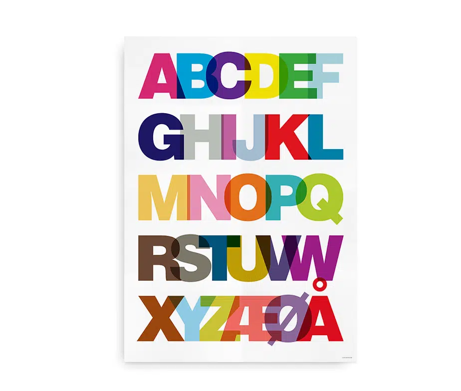 Alfabet plakat med Helvetica typografi - Billede 2