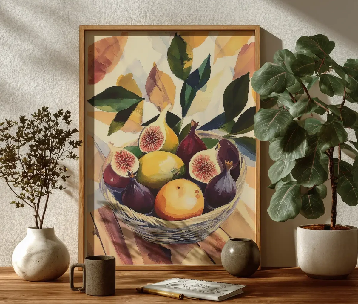 Bowl of Figs – kunstplakat med frugter - Billede 4
