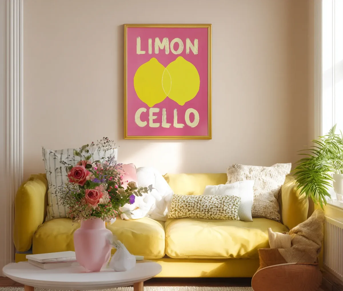 Limon Cello i pop art stil med citroner - Billede 4