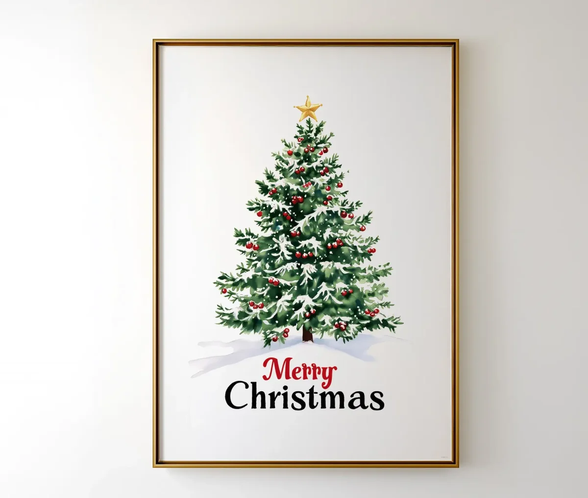 Merry Christmas – Juleplakat med juletræ - Billede 3