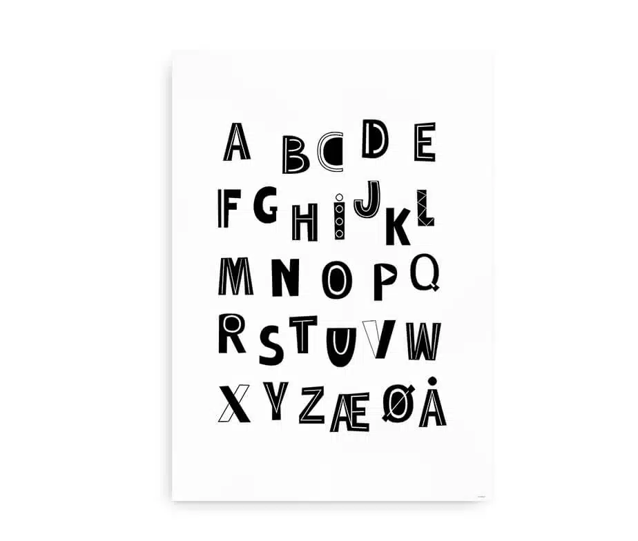 Playful ABC – Alfabet plakat i retro stil - Billede 3