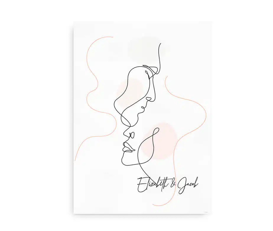 Single Line – bryllupsplakat - Billede 2